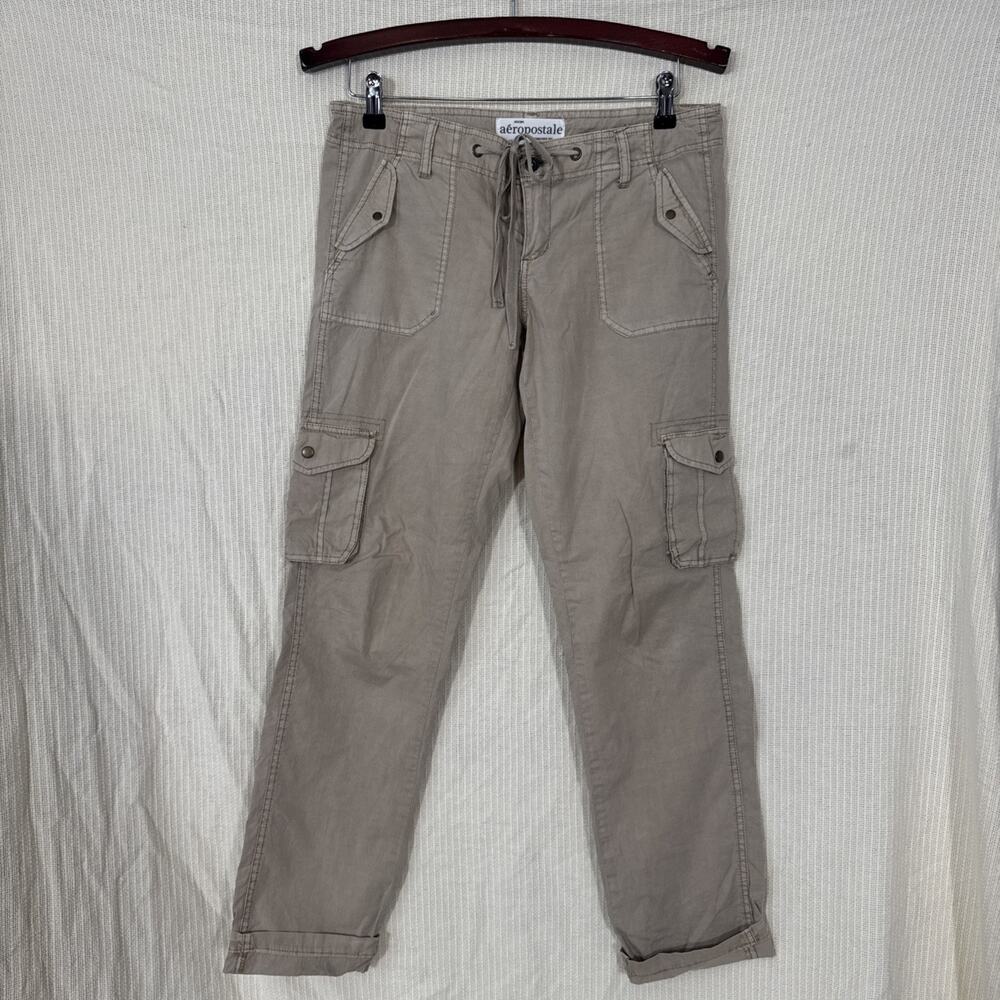 Aeropostale Cargo Capris Women’s 7/8 Khaki Utility Pants Y2K Gorpcore Safari